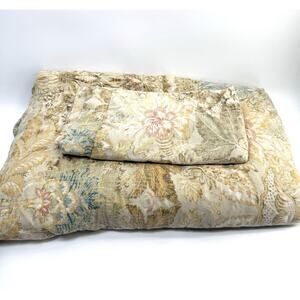 Pottery Barn Grace Floral King Linen Duvet Cover One Euro Sham Cottage Shabby